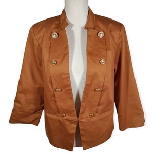 DRESSBARN BROWN MILITARY STYLE JACKET SZ.L EUC